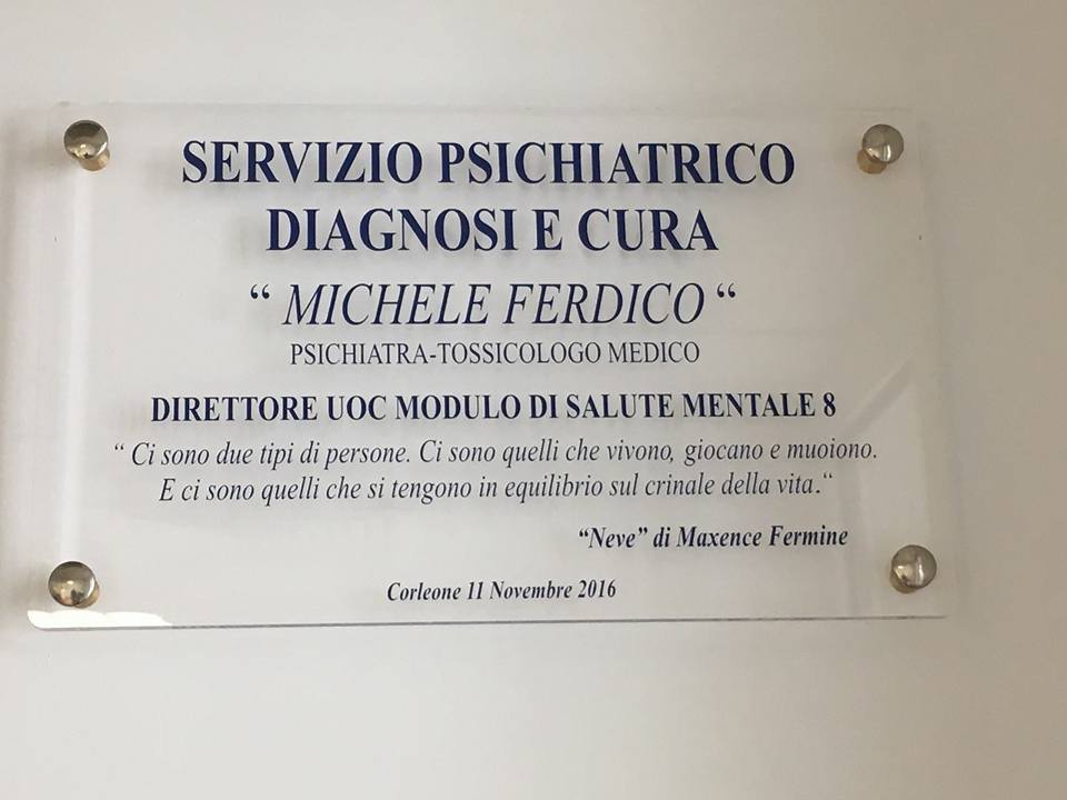 Ospedale di Corleone, intitolato a Michele Ferdico il servizio psichiatrico